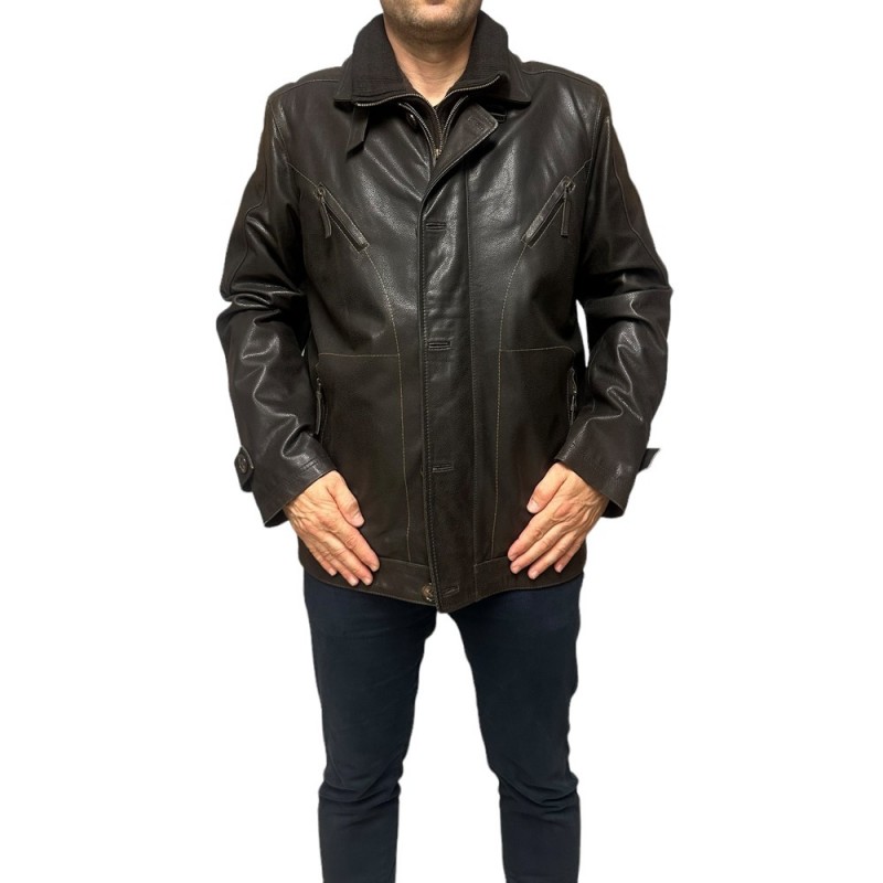 EL-319 ΑΝΔΡΙΚΟ ΔΕΡΜΑΤΙΝΟ ΤΖΑΚΕΤ ΚΑΦΕ