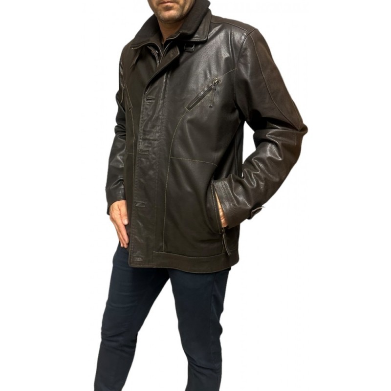 EL-319 ΑΝΔΡΙΚΟ ΔΕΡΜΑΤΙΝΟ ΤΖΑΚΕΤ ΚΑΦΕ