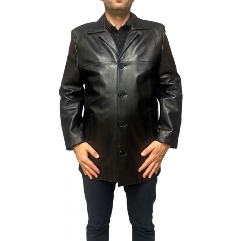 R-4007 ΑΝΔΡΙΚΟ ΔΕΡΜΑΤΙΝΟ ΤΖΑΚΕΤ ΜΑΥΡΟ