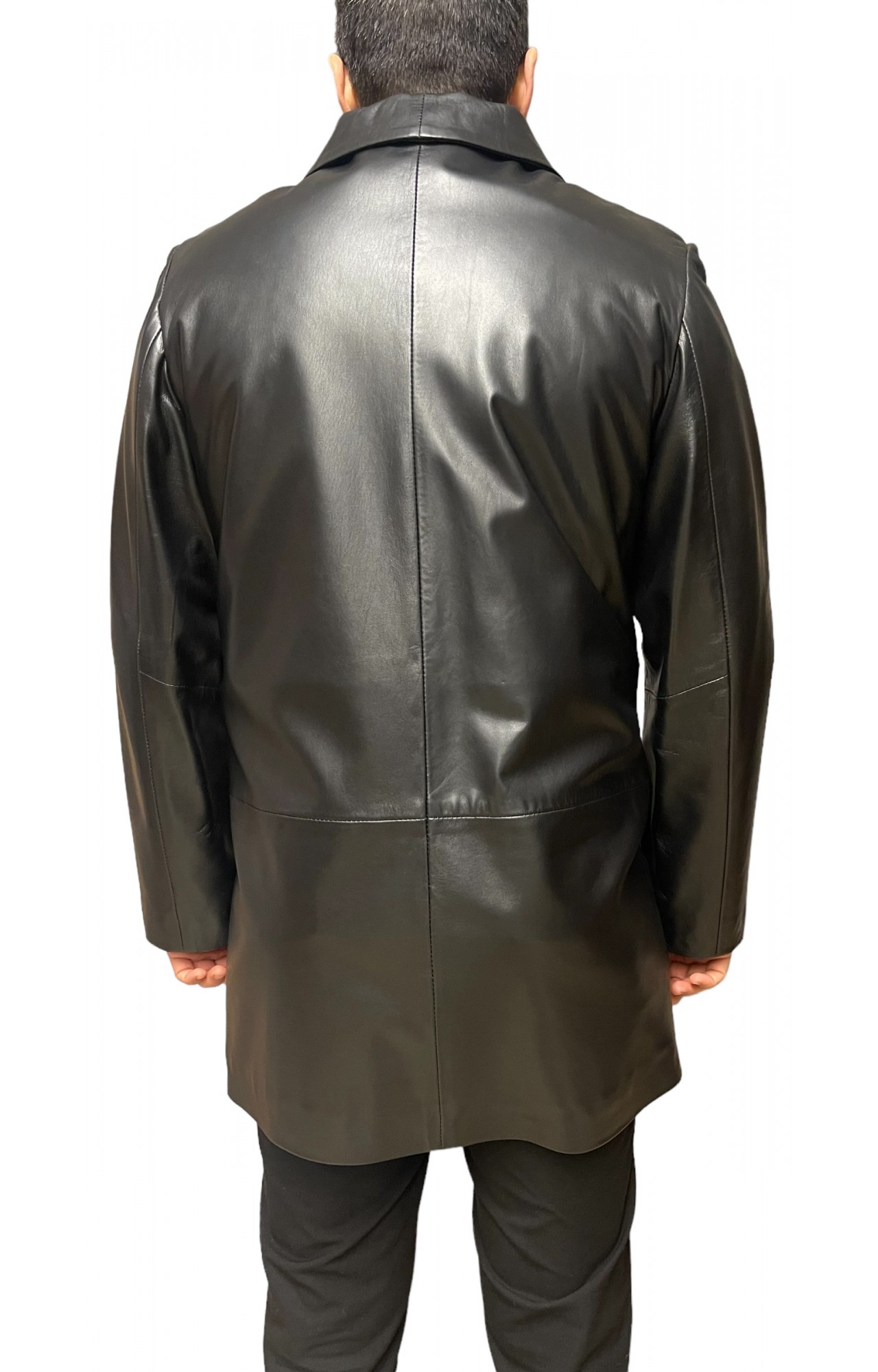 2001B MENS LEATHER COAT BLACK
