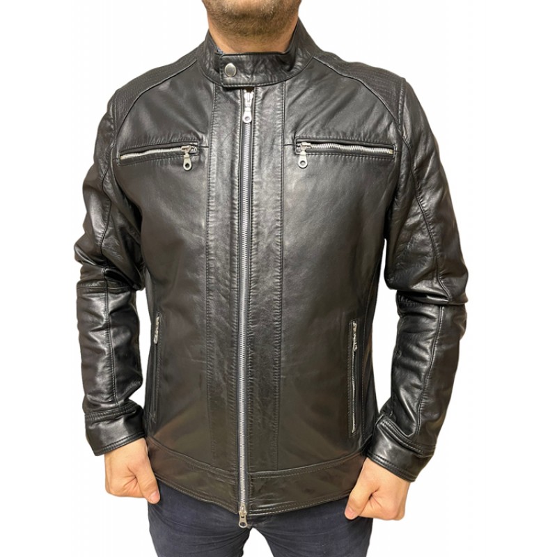 4452 ΑΝΔΡΙΚΟ ΔΕΡΜΑΤΙΝΟ ΜΠΟΥΦΑΝ ΜΑΥΡΟ