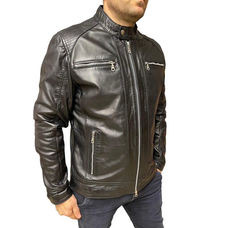 4452 ΑΝΔΡΙΚΟ ΔΕΡΜΑΤΙΝΟ ΜΠΟΥΦΑΝ ΜΑΥΡΟ