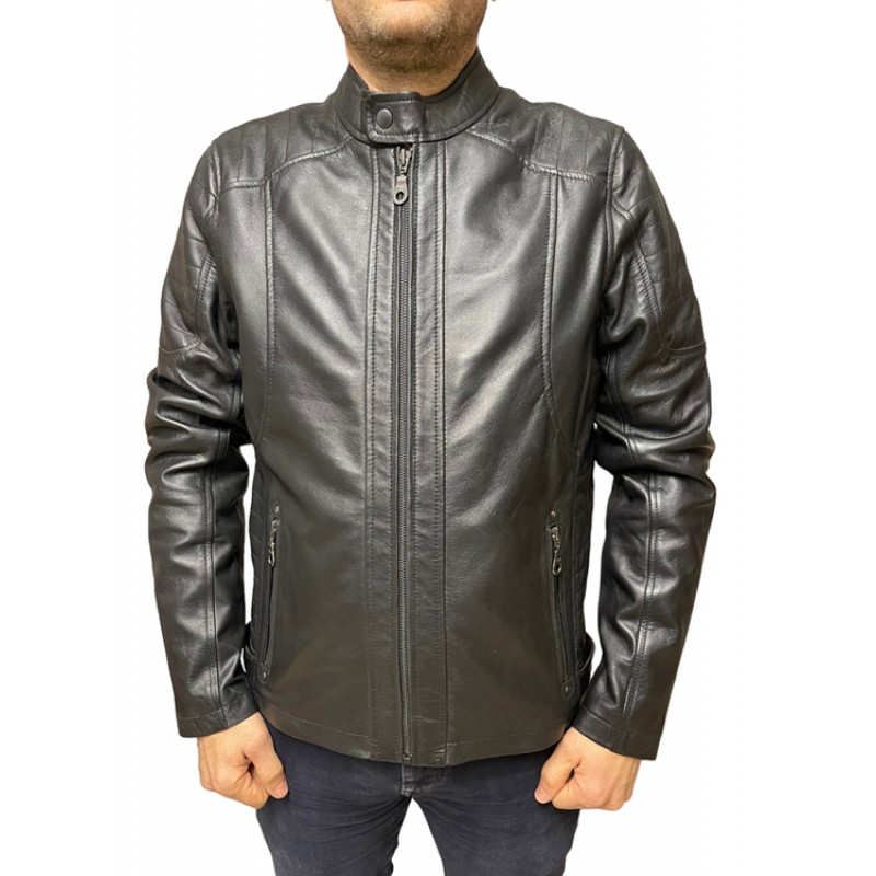 4454 ΑΝΔΡΙΚΟ ΔΕΡΜΑΤΙΝΟ ΜΠΟΥΦΑΝ ΜΑΥΡΟ