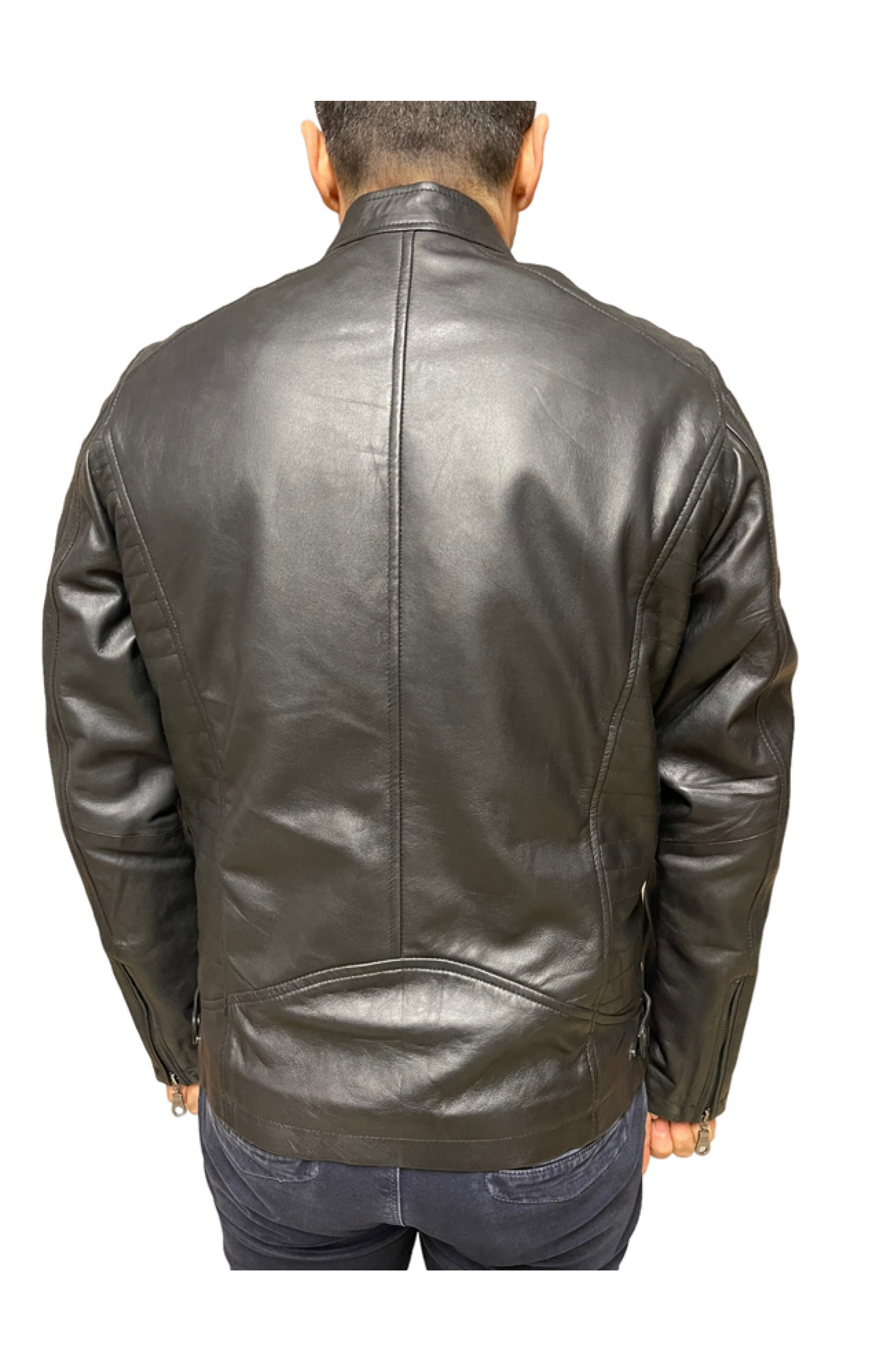 MANS LEATHER JACKET 4454 BLACK