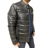 4457-BLACK ΑΝΔΡΙΚΟ ΔΕΡΜΑΤΙΝΟ ΜΠΟΥΦΑΝ PUFFER 