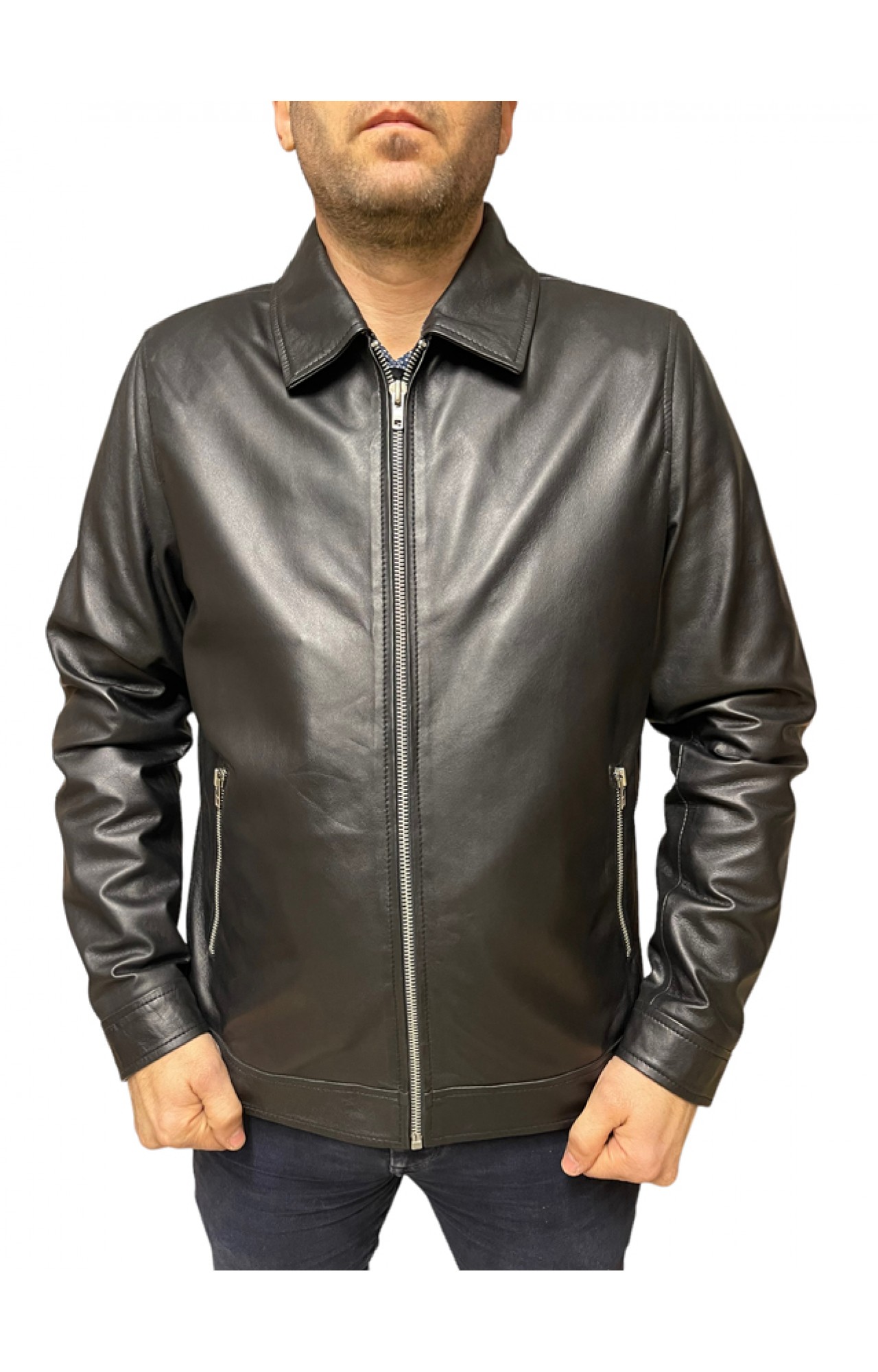 MENS LEATHER JACKET 4469 BLACK