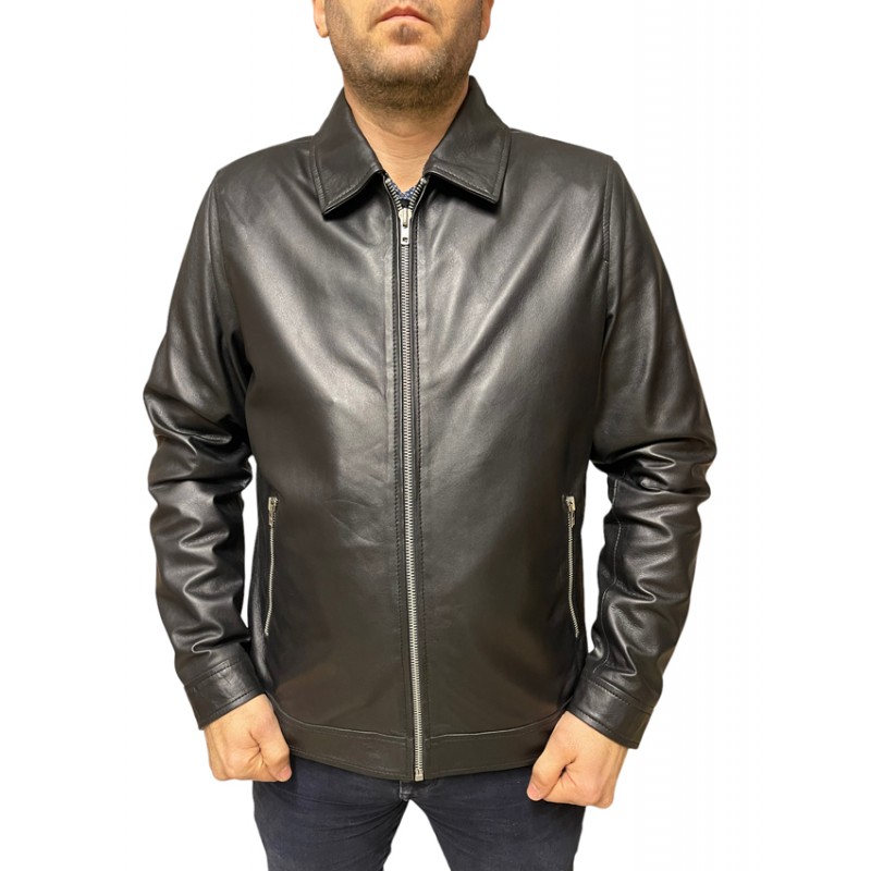 4469 ΑΝΔΡΙΚΟ ΔΕΡΜΑΤΙΝΟ ΜΟΥΦΑΝ ΜΑΥΡΟ