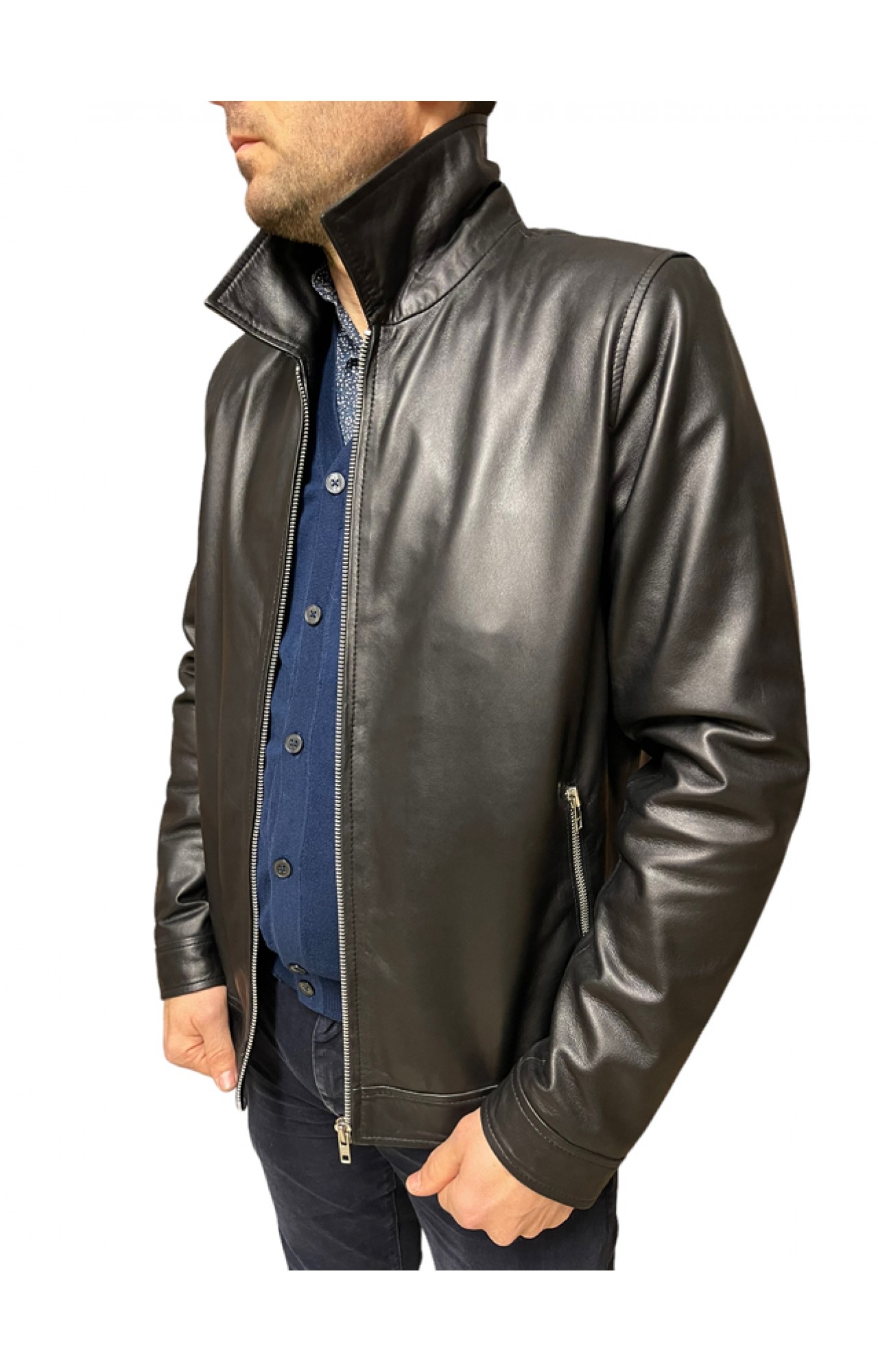 MENS LEATHER JACKET 4469 BLACK