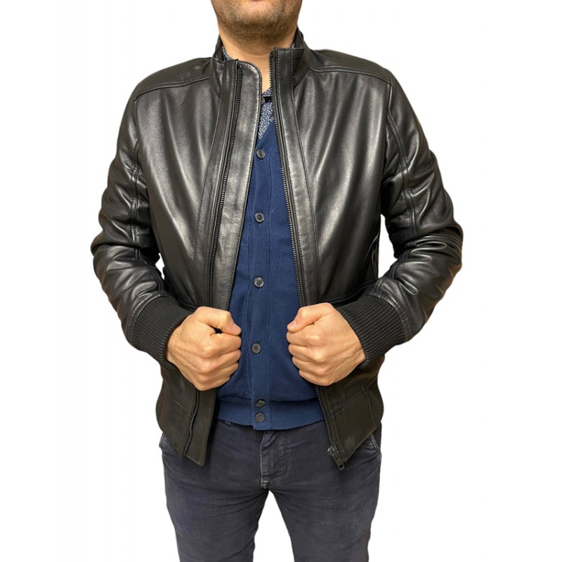 4503 ΑΝΔΡΙΚΟ ΔΕΡΜΑΤΙΝΟ BOMBER ΜΠΟΥΦΑΝ ΜΑΥΡΟ  4503 ΑΝΔΡΙΚΟ ΔΕΡΜΑΤΙΝΟ BOMBER ΜΠΟΥΦΑΝ ΜΑΥΡΟ