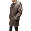 62009A MENS LEATHER COAT DARK BROWN