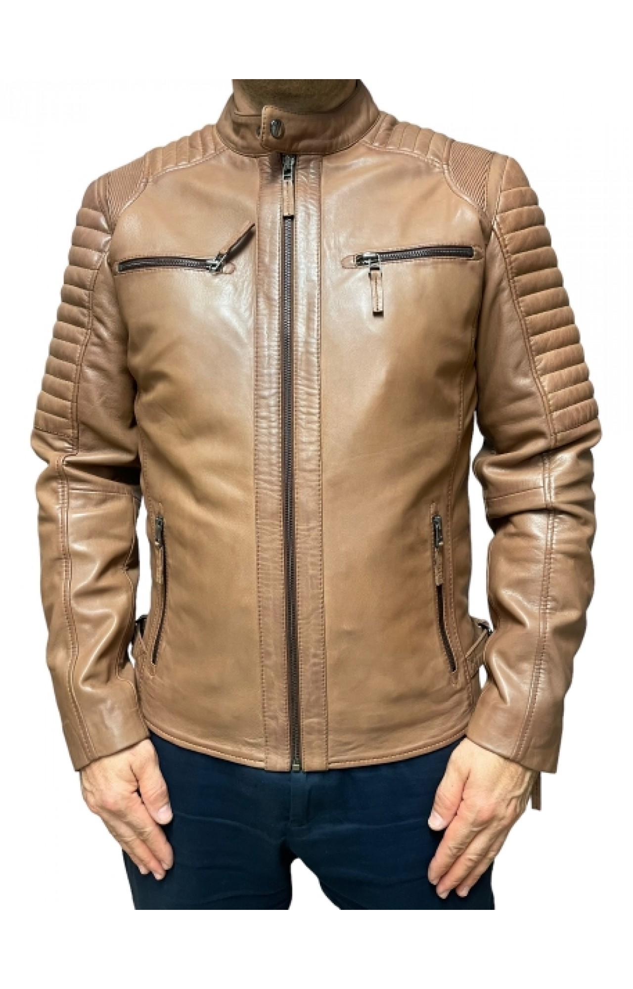 5081-PRAGUE MENS LEATHER BIKER JACKET