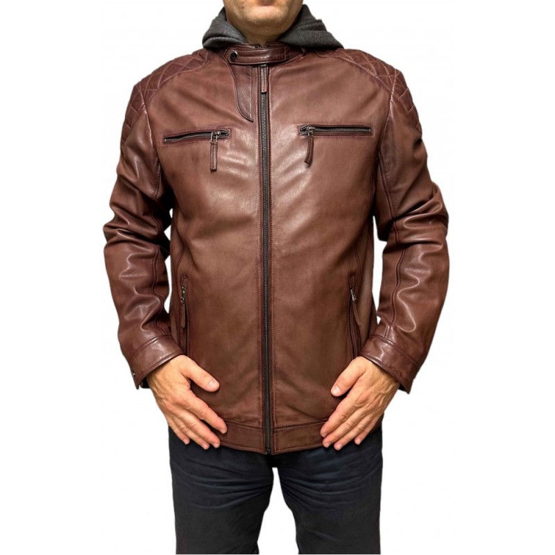 ALWIN ΑΝΔΡΙΚΟ ΔΕΡΜΑΤΙΝΟ BIKER ΚΑΦΕ