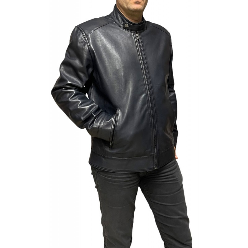 BO-HARROD ΑΝΔΡΙΚΟ ΔΕΡΜΑΤΙΝΟ BIKER ΣΚΟΥΡΟ ΜΠΛΕ BO-HARROD ΑΝΔΡΙΚΟ ΔΕΡΜΑΤΙΝΟ BIKER ΣΚΟΥΡΟ ΜΠΛΕ