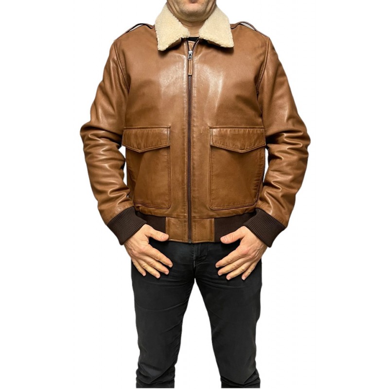 BO-MAVERIC ΑΝΔΡΙΚΟ ΔΕΡΜΑΤΙΝΟ BOMBER ΤΑΜΠΑ