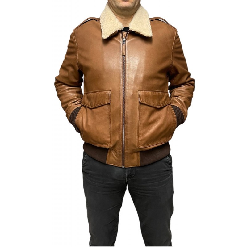 BO-MAVERIC ΑΝΔΡΙΚΟ ΔΕΡΜΑΤΙΝΟ BOMBER ΤΑΜΠΑ