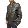 ID-4557-BLACK ΑΝΔΡΙΚΟ ΔΕΡΜΑΤΙΝΟ BOMBER ΜΠΟΥΦΑΝ ΜΑΥΡΟ