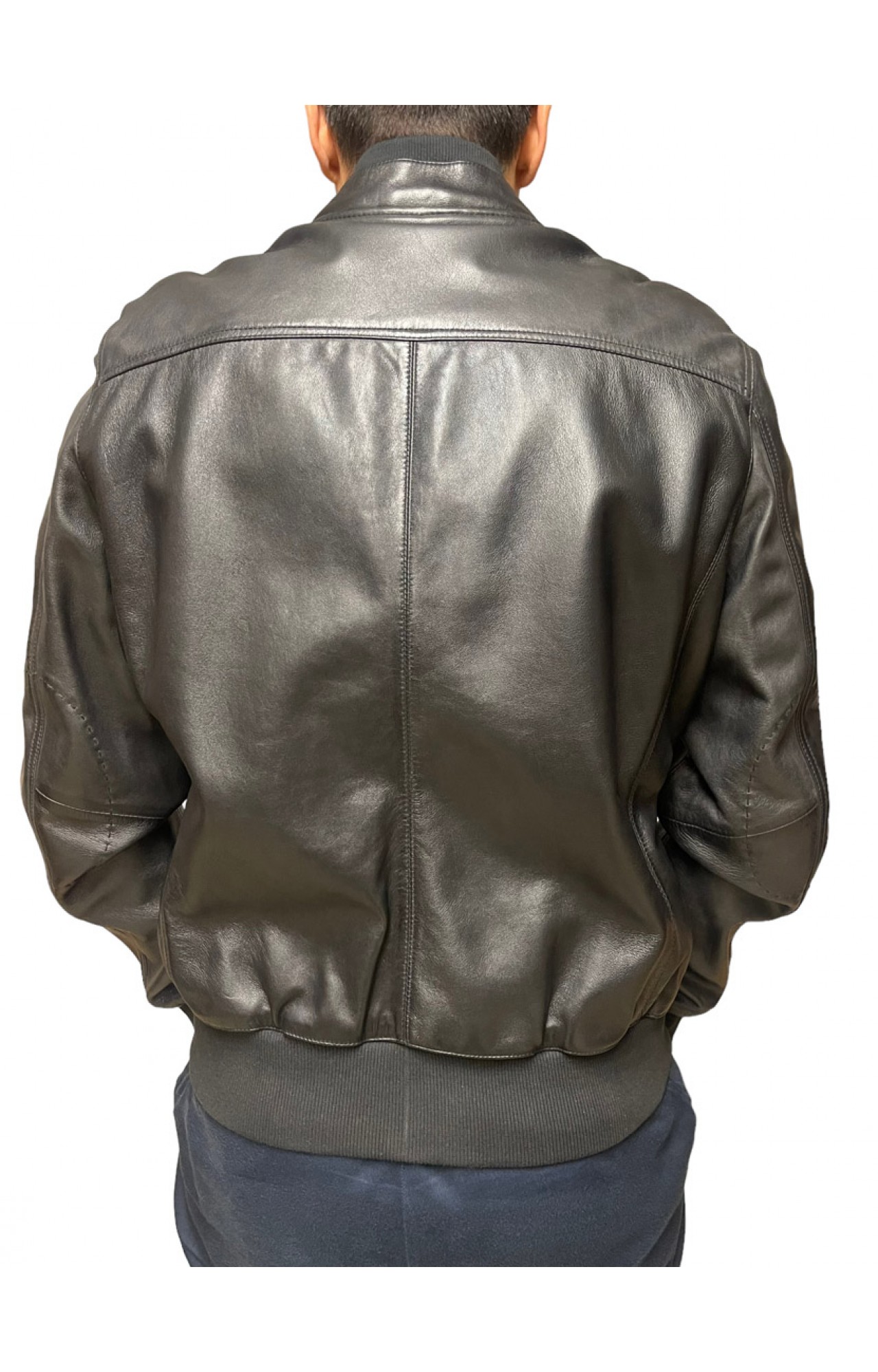 ID-4557-BLACK ΑΝΔΡΙΚΟ ΔΕΡΜΑΤΙΝΟ BOMBER ΜΠΟΥΦΑΝ ΜΑΥΡΟ
