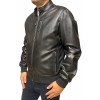 ID-4559-BLACK MENS LEATHER BOMBER JACKET