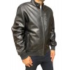 ID-4559-BLACK MENS LEATHER BOMBER JACKET