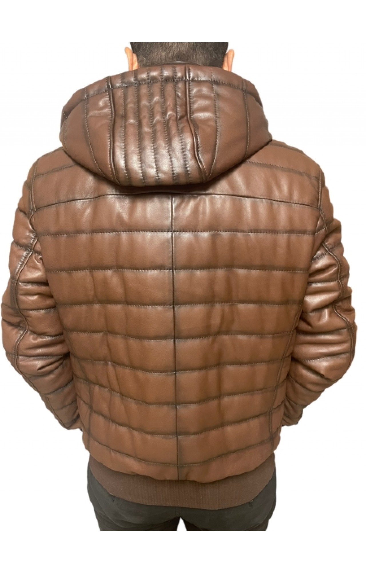 MENS LEATHER JACKET GR-223 BROWN