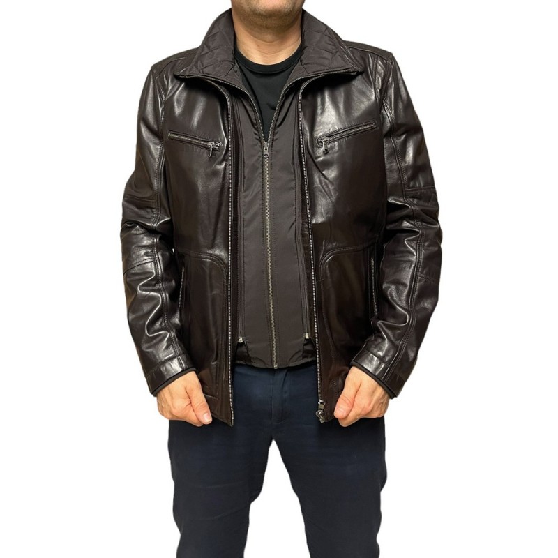 5307 ΑΝΔΡΙΚΟ ΔΕΡΜΑΤΙΝΟ ΜΠΟΥΦΑΝ ΚΑΦΕ