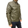 BO-COOPER-OLIVE MENS LEATHER JACKET BIKER 