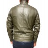 BO-COOPER-OLIVE MENS LEATHER JACKET BIKER 