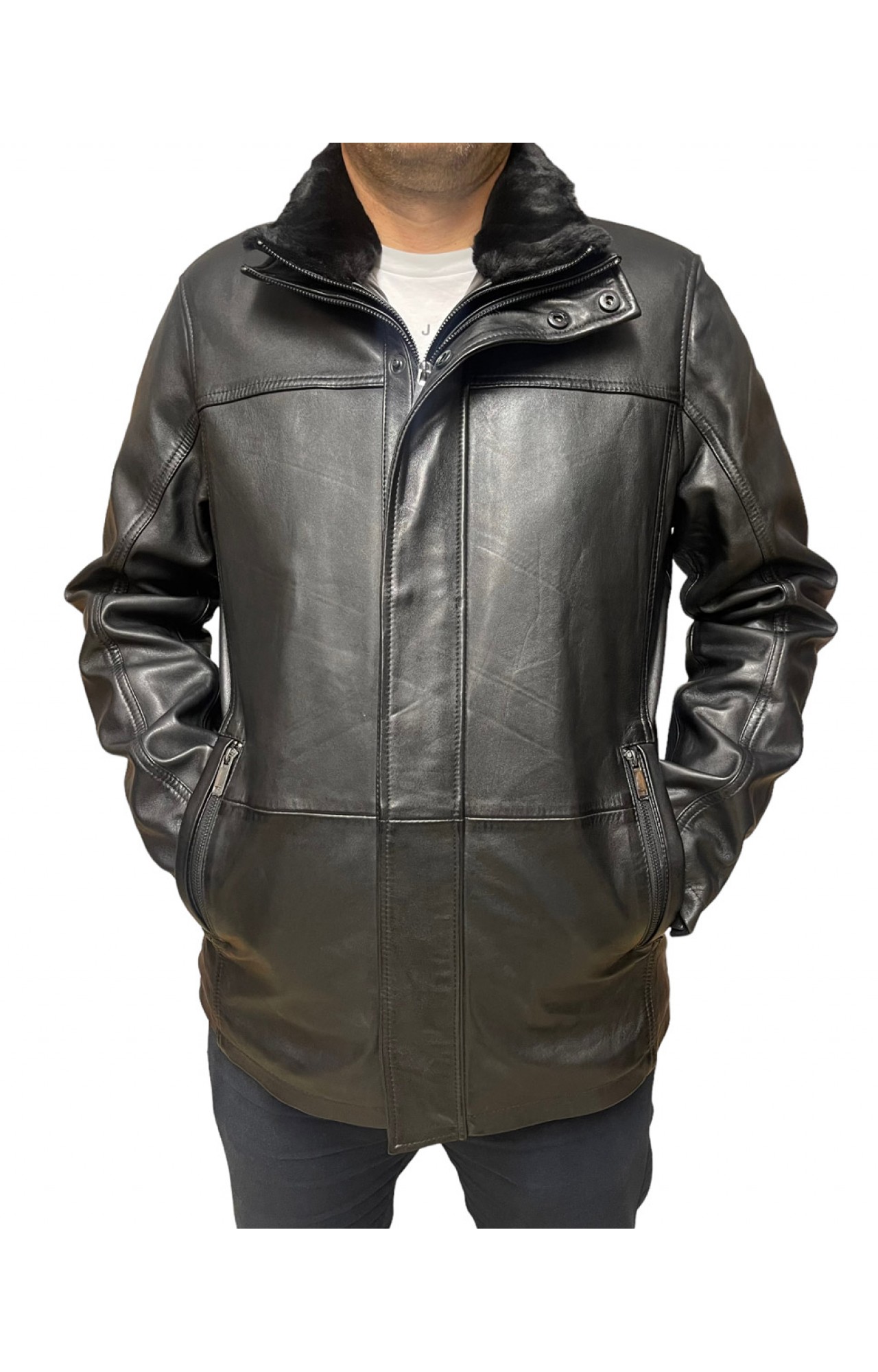 ID-4558A-BLACK ΑΝΔΡΙΚΟ ΔΕΡΜΑΤΙΝΟ ΜΠΟΥΦΑΝ ΜΑΥΡΟ
