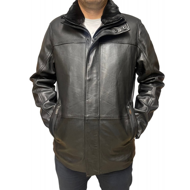 ID-4558A-BLACK ΑΝΔΡΙΚΟ ΔΕΡΜΑΤΙΝΟ ΜΠΟΥΦΑΝ ΜΑΥΡΟ