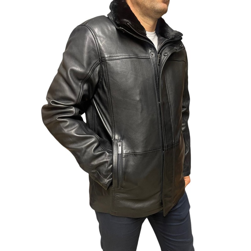 ID-4558A-BLACK ΑΝΔΡΙΚΟ ΔΕΡΜΑΤΙΝΟ ΜΠΟΥΦΑΝ ΜΑΥΡΟ