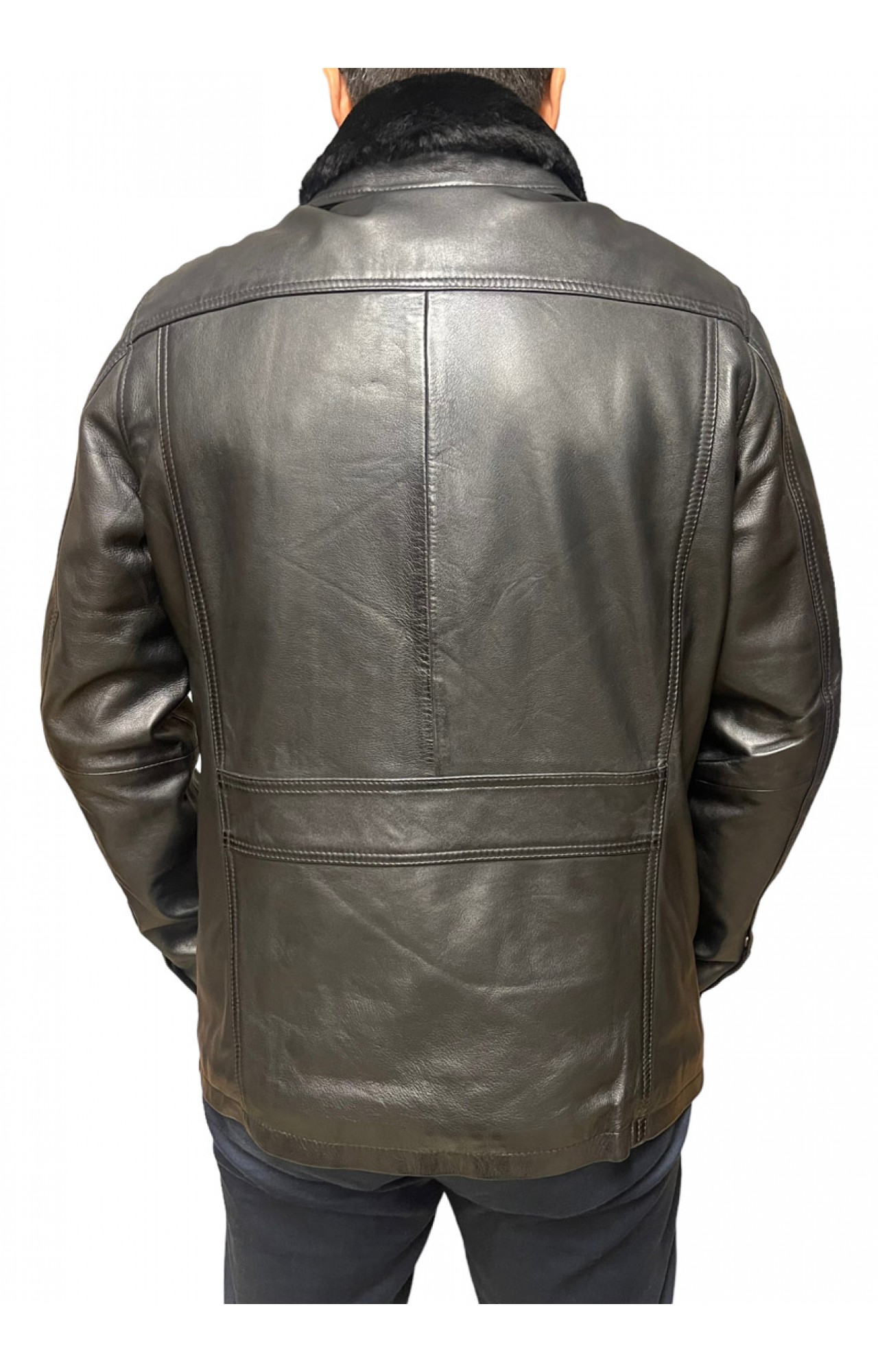 ID-4558A-BLACK ΑΝΔΡΙΚΟ ΔΕΡΜΑΤΙΝΟ ΜΠΟΥΦΑΝ ΜΑΥΡΟ