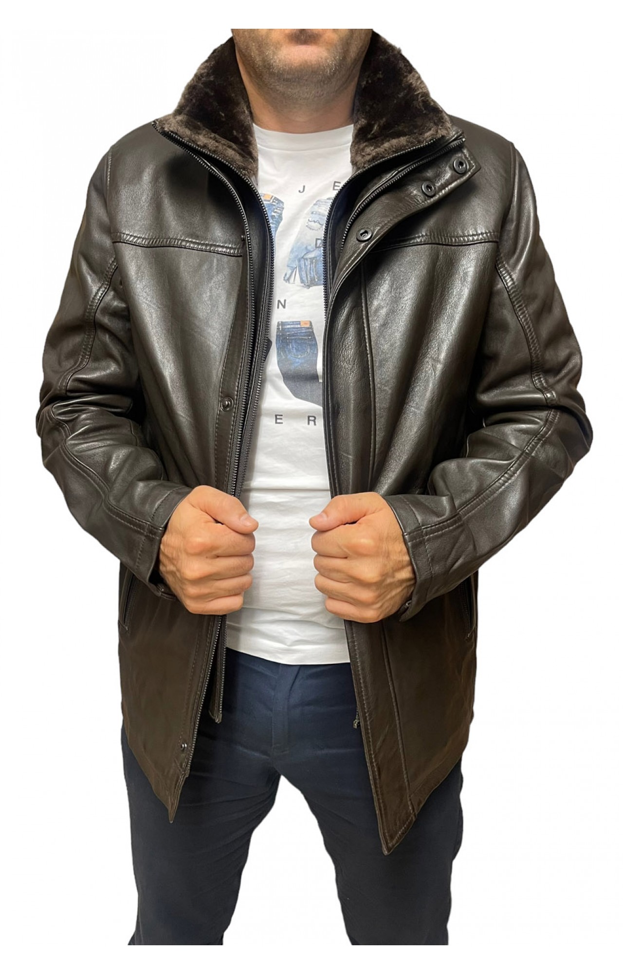 ID-4558A-BROWN ΑΝΔΡΙΚΟ ΔΕΡΜΑΤΙΝΟ ΜΠΟΥΦΑΝ ΚΑΦΕ