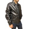 ID-4560-BLACK ΑΝΔΡΙΚΟ ΔΕΡΜΑΤΙΝΟ BOMBER ΜΠΟΥΦΑΝ ΜΑΥΡΟ