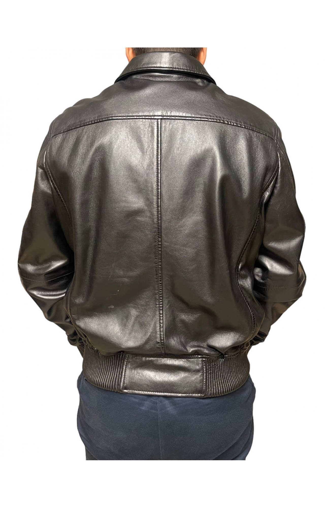ID-4560-BLACK ΑΝΔΡΙΚΟ ΔΕΡΜΑΤΙΝΟ BOMBER ΜΠΟΥΦΑΝ ΜΑΥΡΟ