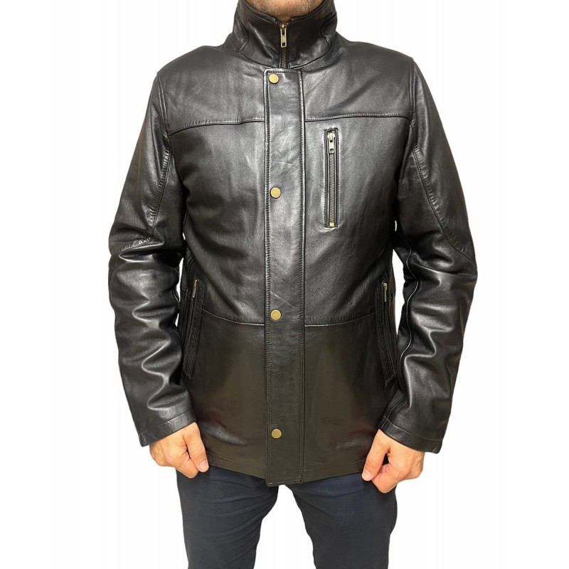 ID-4561-BLACK ΑΝΔΡΙΚΟ ΔΕΡΜΑΤΙΝΟ ΜΠΟΥΦΑΝ ΜΑΥΡΟ