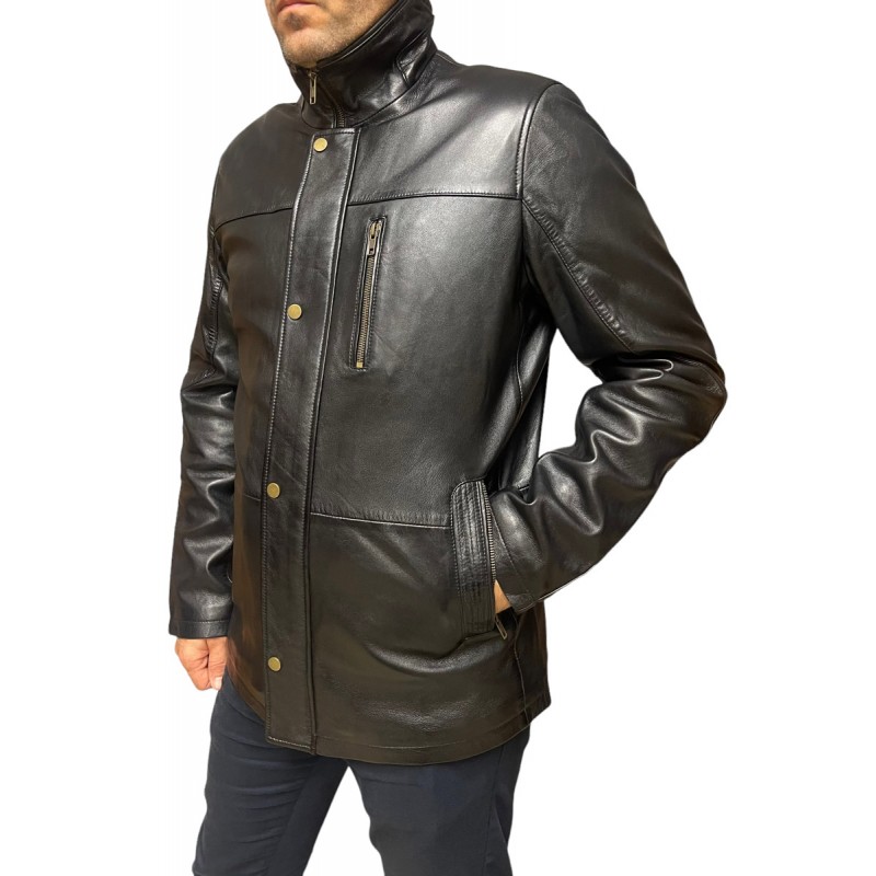 ID-4561-BLACK ΑΝΔΡΙΚΟ ΔΕΡΜΑΤΙΝΟ ΜΠΟΥΦΑΝ ΜΑΥΡΟ