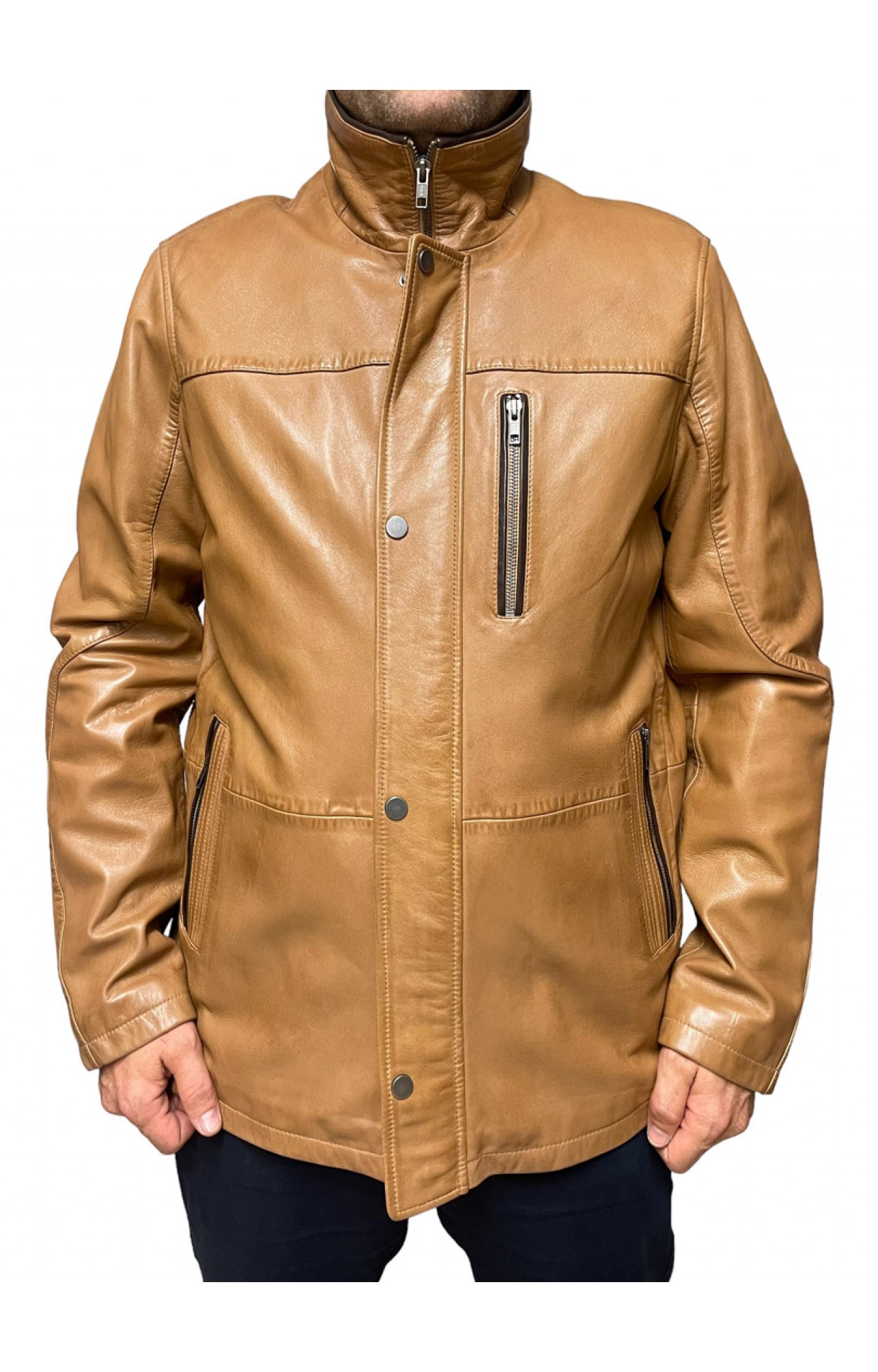 ID-4561-COGNAC MENS LEATHER JACKET