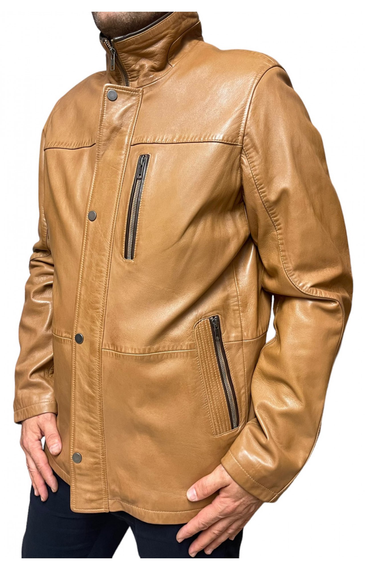 ID-4561-COGNAC MENS LEATHER JACKET