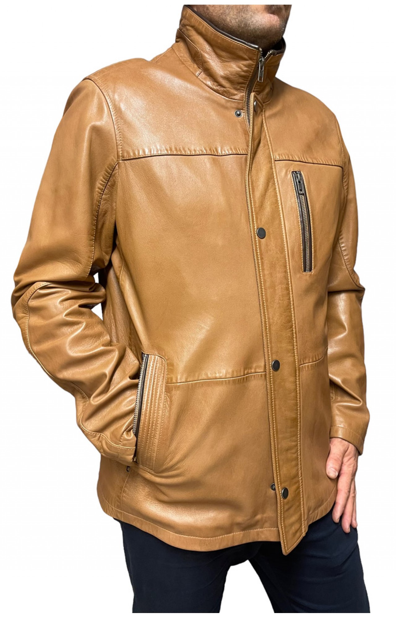 ID-4561-COGNAC MENS LEATHER JACKET