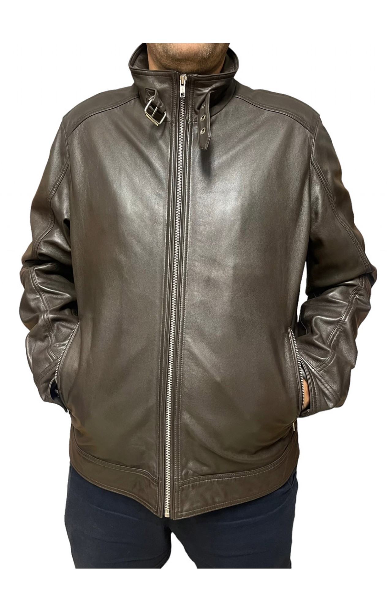 ID-4563-DK BROWN MENS LEATHER JACKET