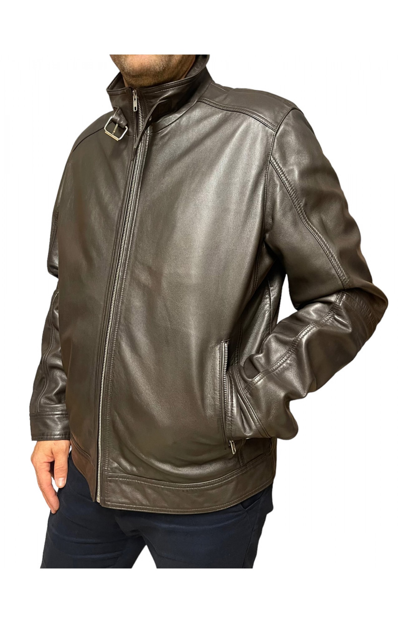 ID-4563-DK BROWN MENS LEATHER JACKET