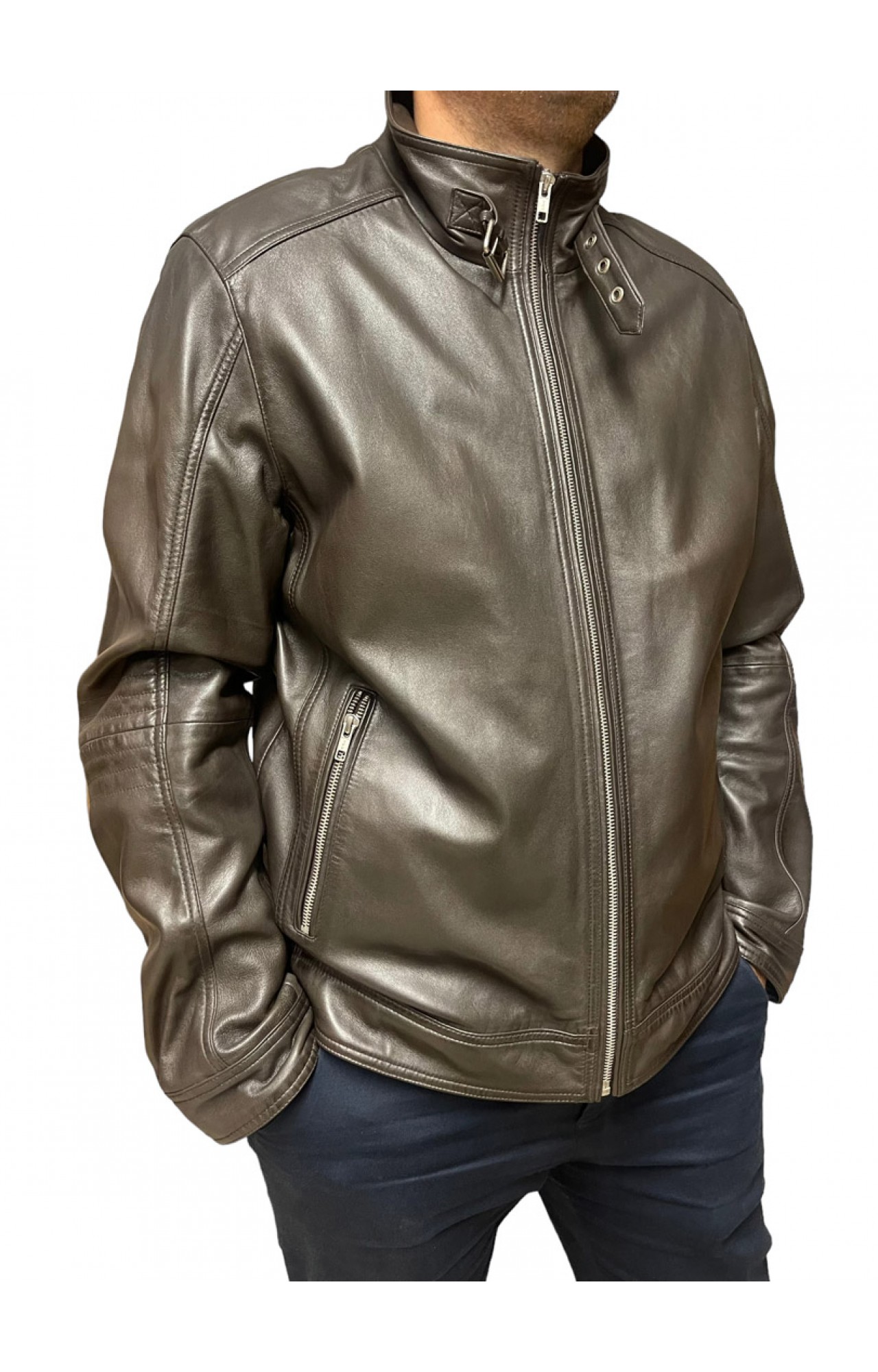 ID-4563-DK BROWN MENS LEATHER JACKET