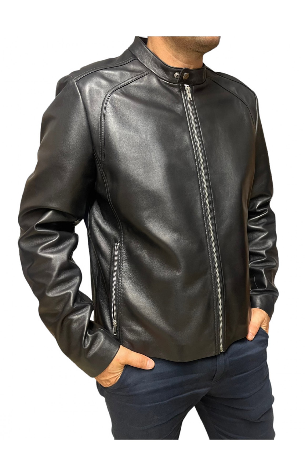 ID-4568-BLACK ΑΝΔΡΙΚΟ ΔΕΡΜΑΤΙΝΟ ΜΠΟΥΦΑΝ ΜΑΥΡΟ