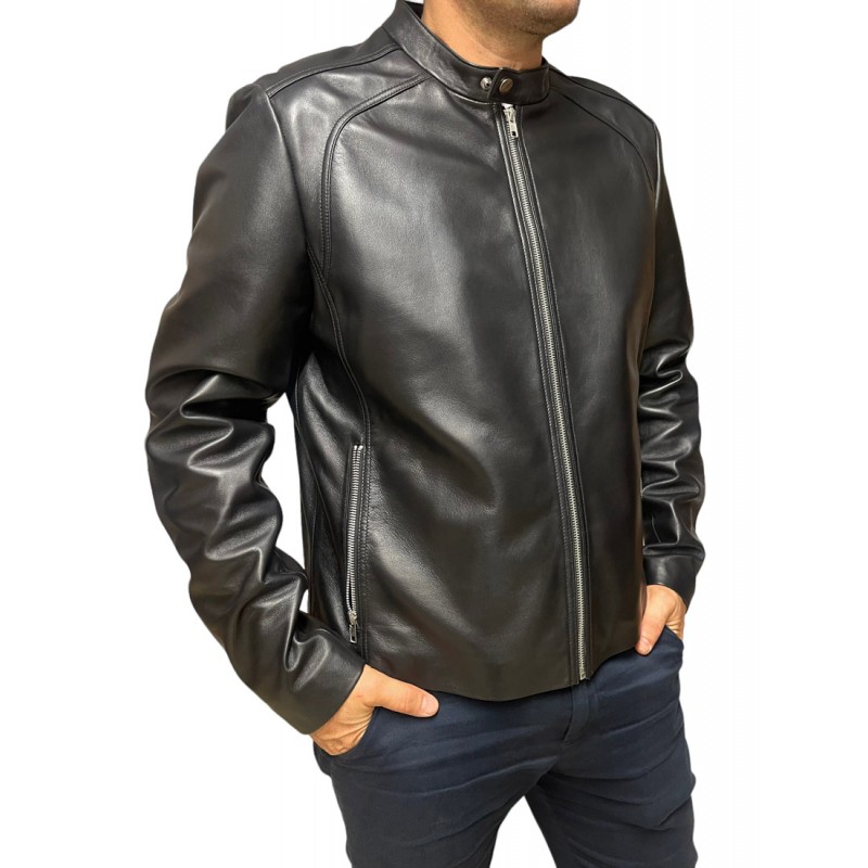 ID-4568-BLACK ΑΝΔΡΙΚΟ ΔΕΡΜΑΤΙΝΟ ΜΠΟΥΦΑΝ ΜΑΥΡΟ