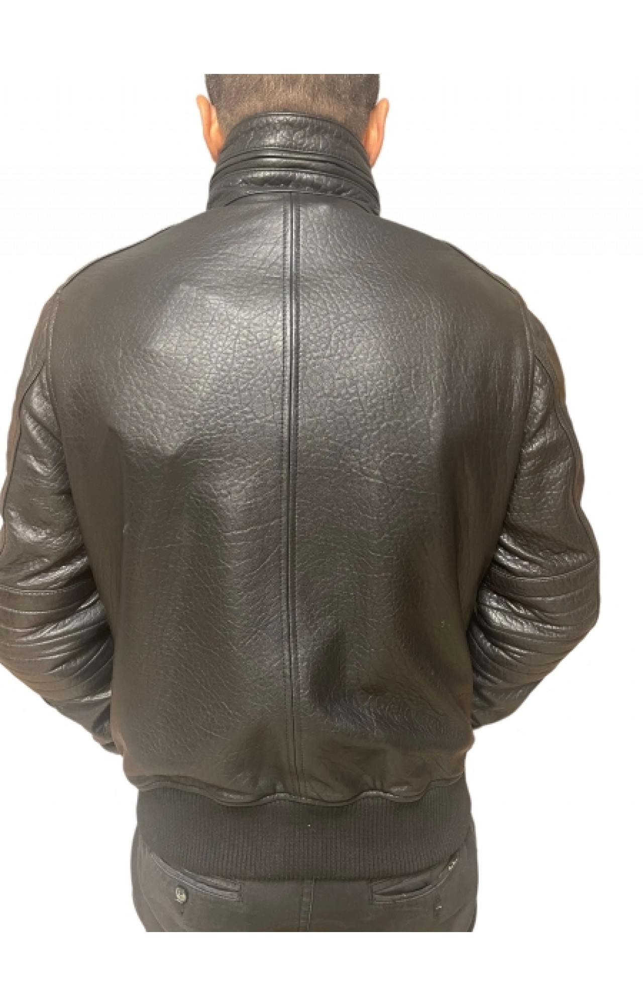 4503-BLACK  ΑΝΔΡΙΚΟ ΔΕΡΜΑΤΙΝΟ BOMBER ΜΠΟΥΦΑΝ ΜΑΥΡΟ