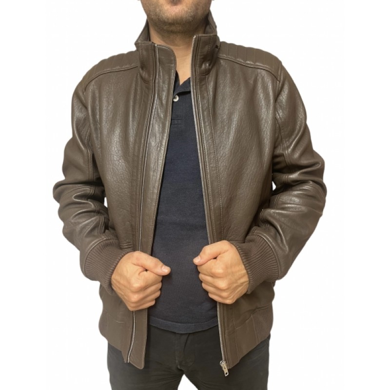 4503-BROWN ΑΝΔΡΙΚΟ ΔΕΡΜΑΤΙΝΟ BOMBER ΜΠΟΥΦΑΝ ΚΑΦΕ 4503-BROWN ΑΝΔΡΙΚΟ ΔΕΡΜΑΤΙΝΟ BOMBER ΜΠΟΥΦΑΝ ΚΑΦΕ