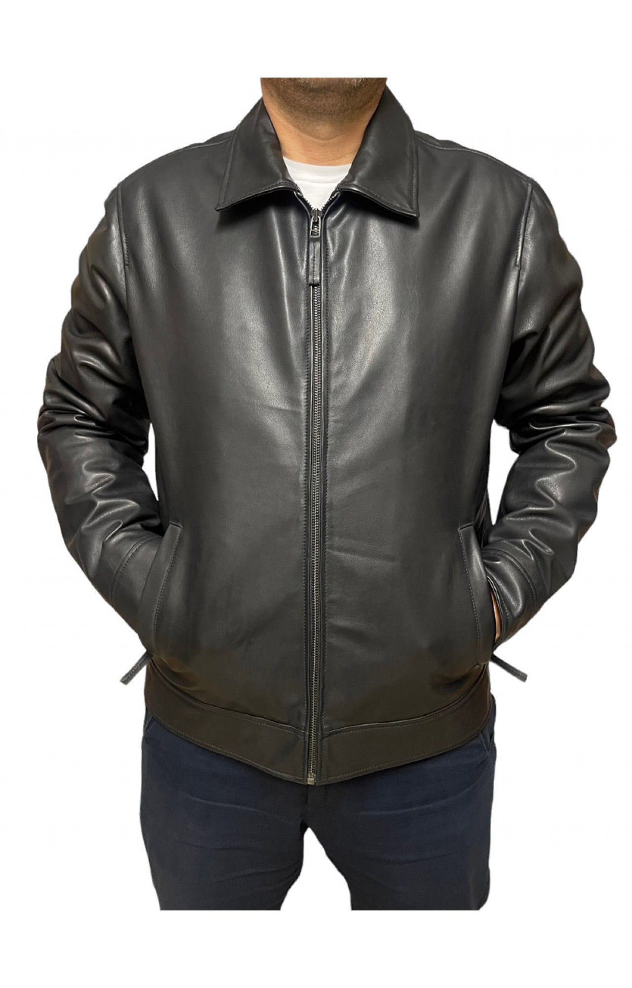 LAZARUS-BLACK MENS LEATHER JACKET