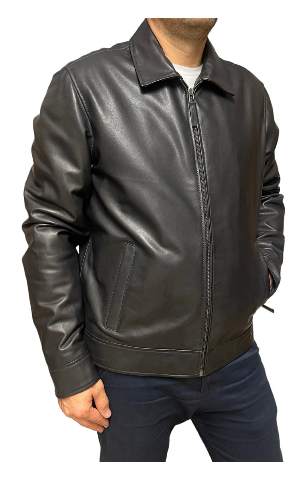 LAZARUS-BLACK MENS LEATHER JACKET