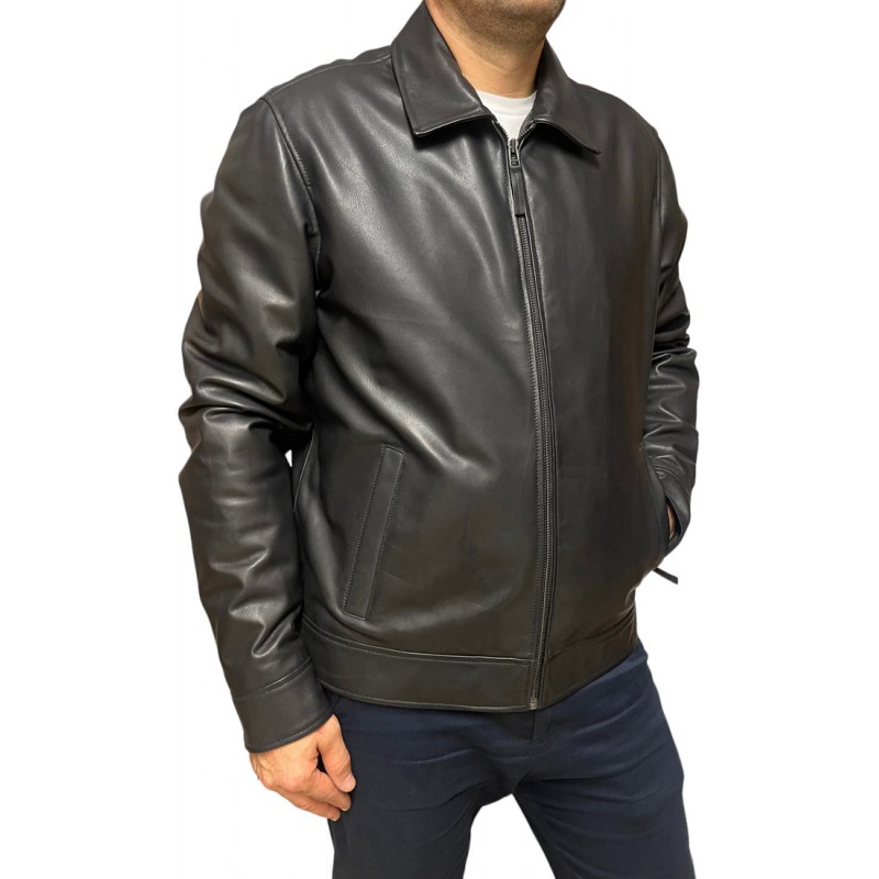 LAZARUS-BLACK ΑΝΔΡΙΚΟ ΔΕΡΜΑΤΙΝΟ ΜΠΟΥΦΑΝ ΜΑΥΡΟ