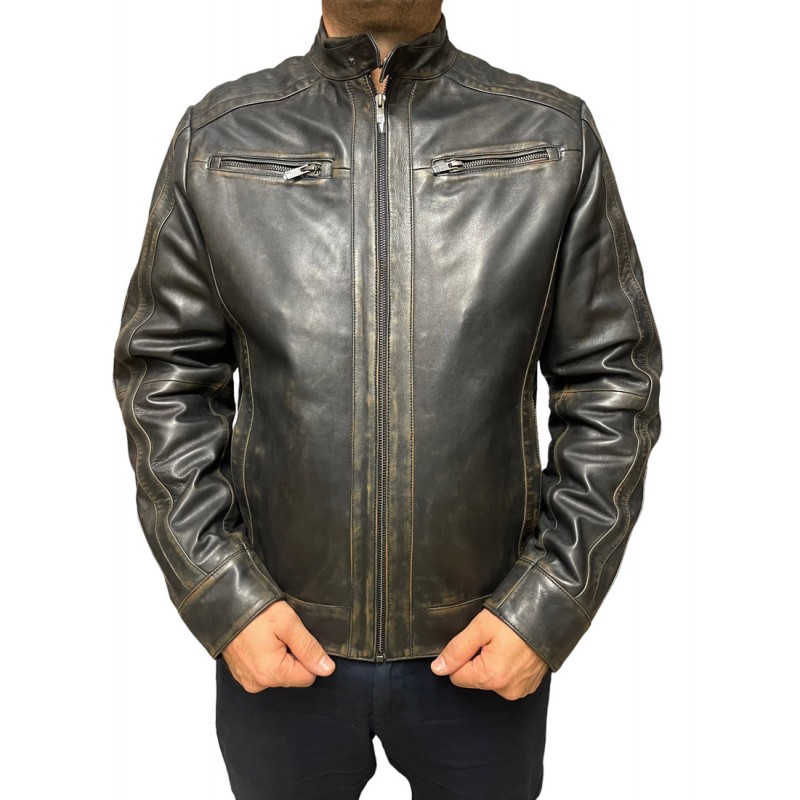 LEEWARD 3 ΑΝΔΡΙΚΟ ΔΕΡΜΑΤΙΝΟ ΜΠΟΥΦΑΝ ΜΑΥΡΟ